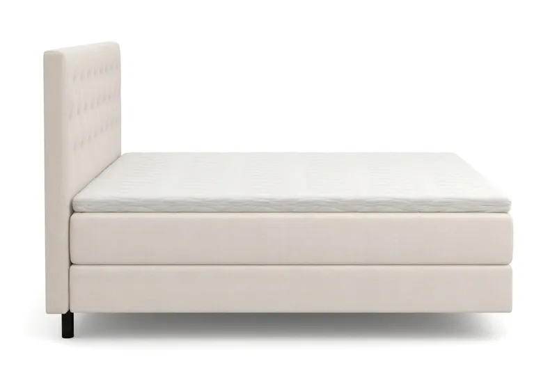 HVILA Premium sengepakke kontinentalseng 180x200 cm med svævende effekt inkl. topmadras i polyeterskum blød/medium med vaskbart betræk - Blød/Medium - Møbler - Senge - Komplet sengepakke