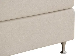 HVILA Premium kontinentalseng 160x200 cm - Lysebeige bouclé - Møbler - Senge - Kontinentalsenge