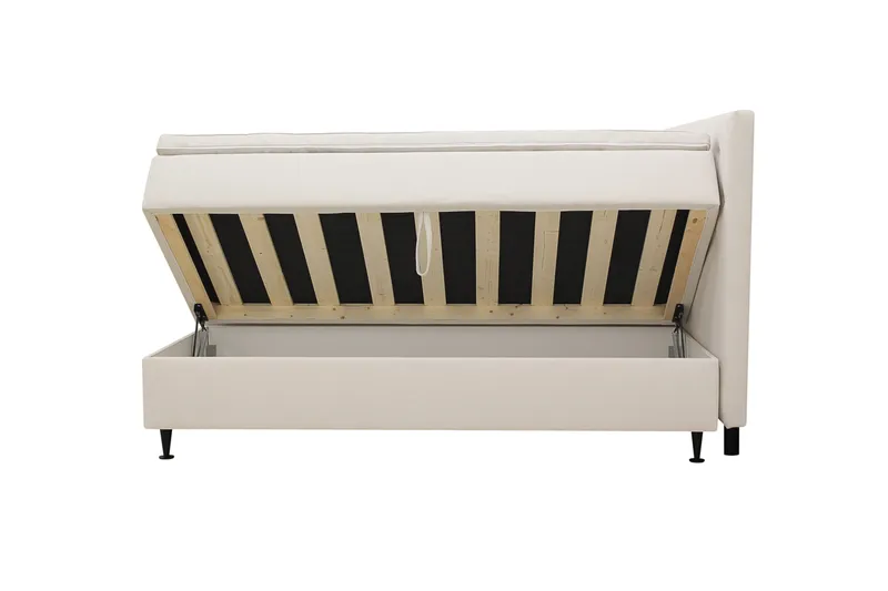 HVILA Plus Komplet sengepakke med opbevaring 160x200 cm - Lysbeige - Møbler - Senge - Kontinentalsenge