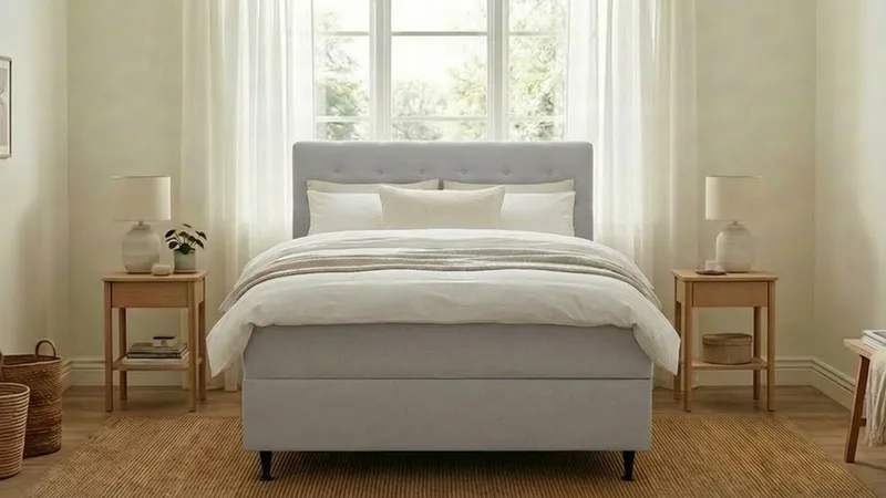 HVILA Plus komplet sengesæt med opbevaring 140x200 cm - Grå - Møbler - Senge - Kontinentalsenge