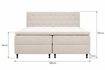 HVILA Plus komplet sengepakke med opbevaring 180x200 cm - Lys beige - Møbler - Senge - Komplet sengepakke