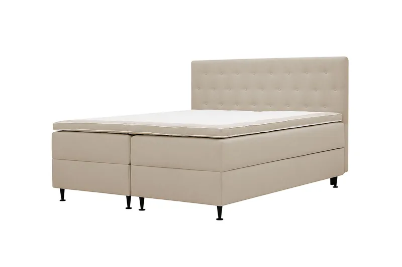 HVILA Plus komplet sengesæt med opbevaring 160x200 cm - Beige - Møbler - Senge - Kontinentalsenge