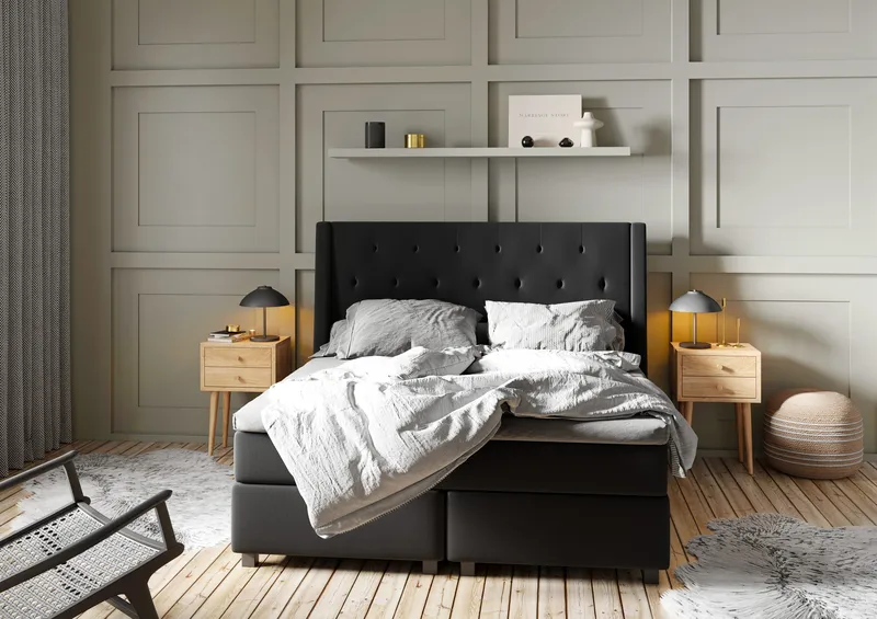 Imperia Komplet Sengepakke 180x200 cm - Sort - Møbler - Senge - Komplet sengepakke