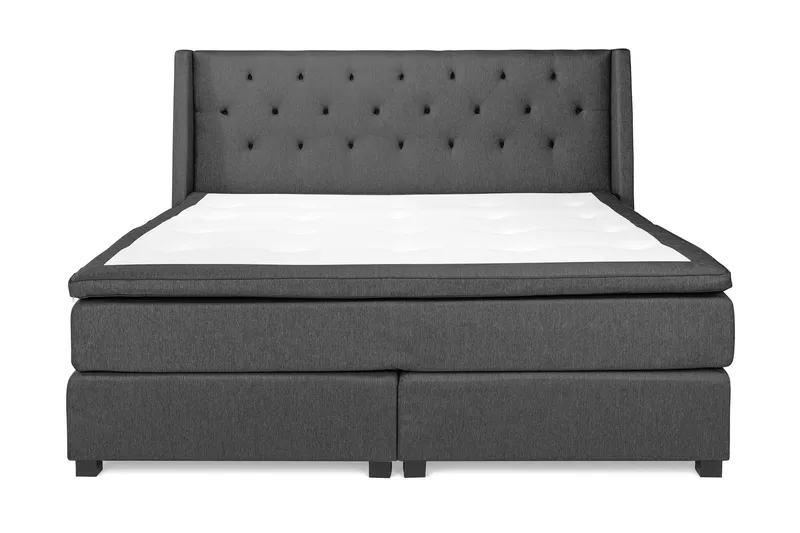 Imperia Komplet Sengepakke 210x210 cm Kontinentalseng med gavl, Mørkegrå