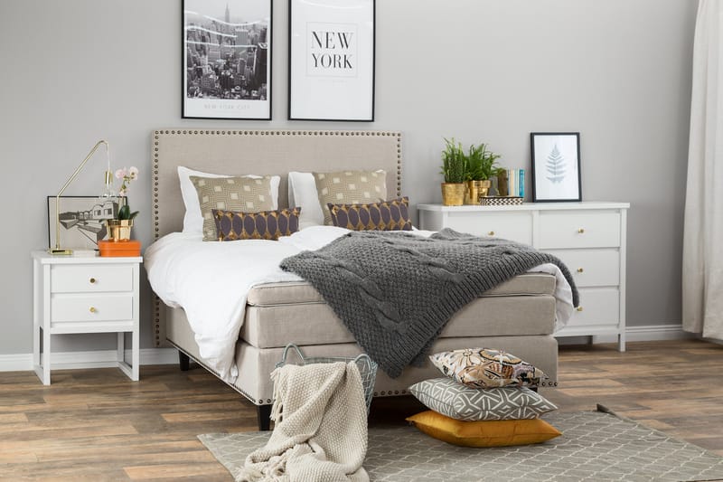 Jolie Kontinentalseng 140x200 Gavl - Beige - Møbler - Senge - Kontinentalsenge