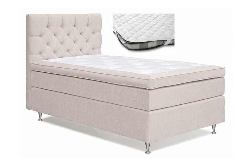 Joluma Sengepakke Fast 140x200 cm + Madrasbeskytter - (+Flere valg) 140x200 cm Lys beige - Møbler - Senge - Komplet sengepakke