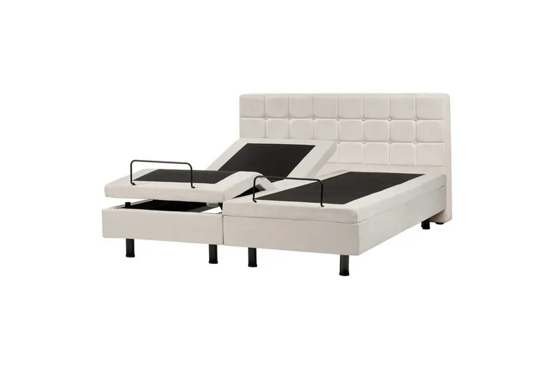 Justerbar seng Duke, Beige, sort, 160x200 cm