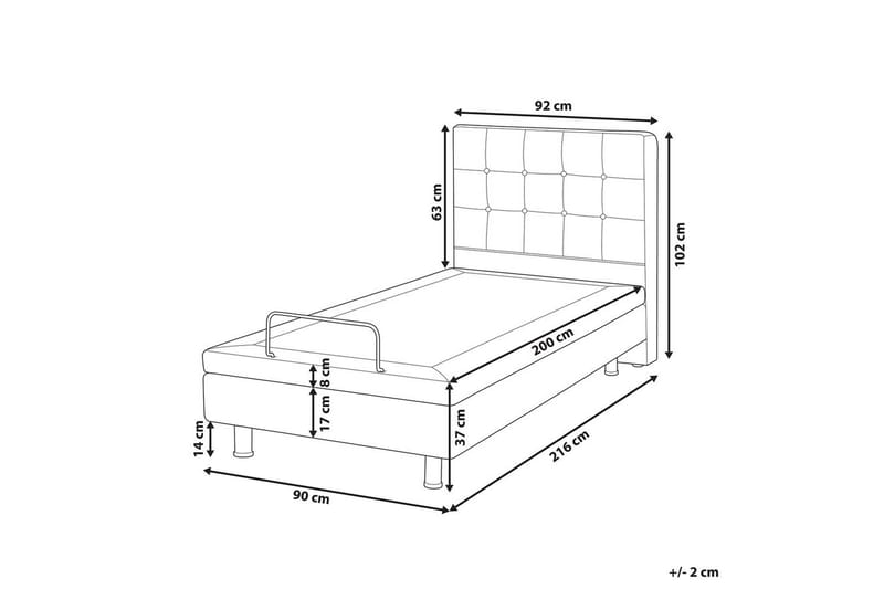 Justerbar seng Duke - Grå, sort, 90x200 cm - Møbler - Senge - Komplet sengepakke