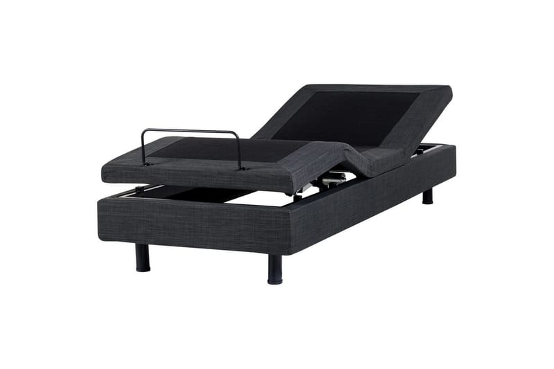 Justerbar seng uden hovedgærde Duke, Grå, sort, 90x200 cm