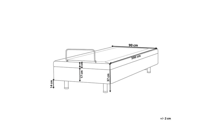 Justerbar seng uden hovedgærde Duke - Grå, sort, 90x200 cm - Møbler - Senge - Sengeramme & sengestel