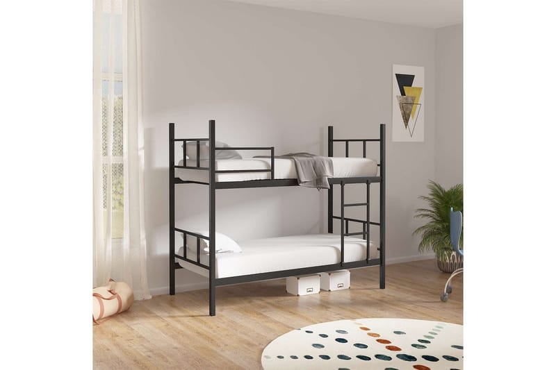 Køjeseng Defneia Sort - Sort - Møbler - Senge - Sengeramme & sengestel