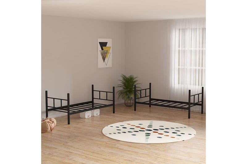 Køjeseng Defneia Sort - Sort - Møbler - Senge - Sengeramme & sengestel