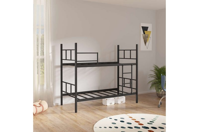 Køjeseng Defneia Sort - Sort - Møbler - Senge - Sengeramme & sengestel