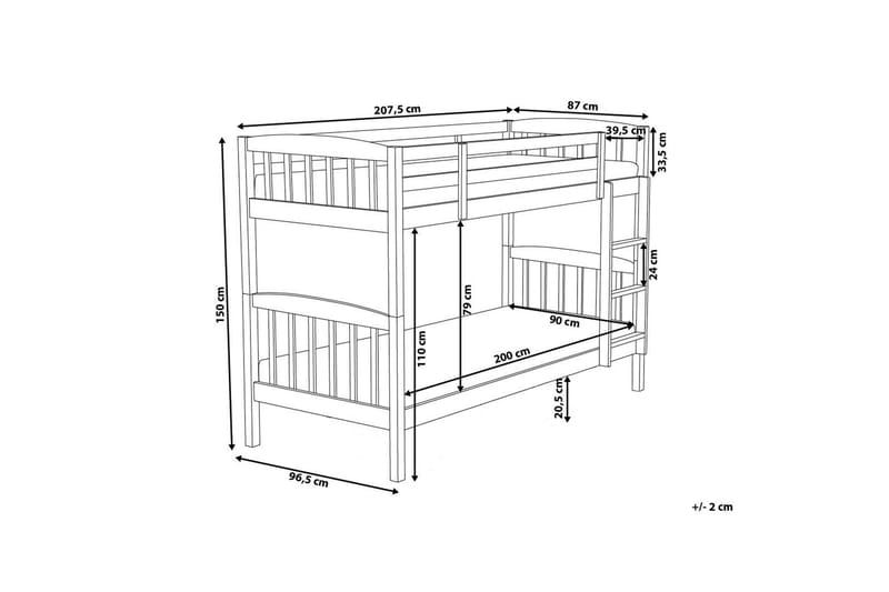 Revin køjeseng 90 | 200 cm - Hvid - Køjeseng - Køjeseng børn