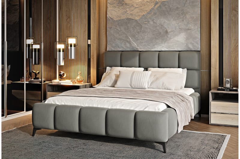 Kamble Sengeramme med Opbevaring 140x200 cm - Grå - Møbler - Senge - Sengeramme & sengestel