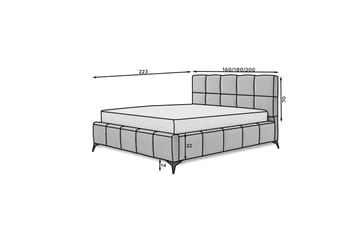 Kamble Sengeramme med Opbevaring 160x200 cm - Mørkegrå - Møbler - Senge - Sengeramme & sengestel