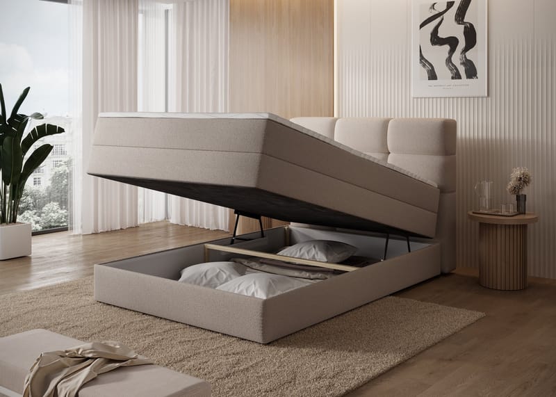 Kasped sengepakke kontinentalseng med opbevaring 120x200 cm - Paolli 18 - Møbler - Senge - Enkeltsenge