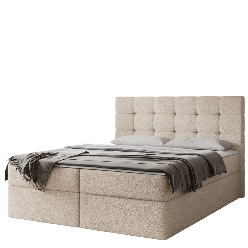 Kleiv kontinentalseng med opbevaring 140x200 cm, beige
