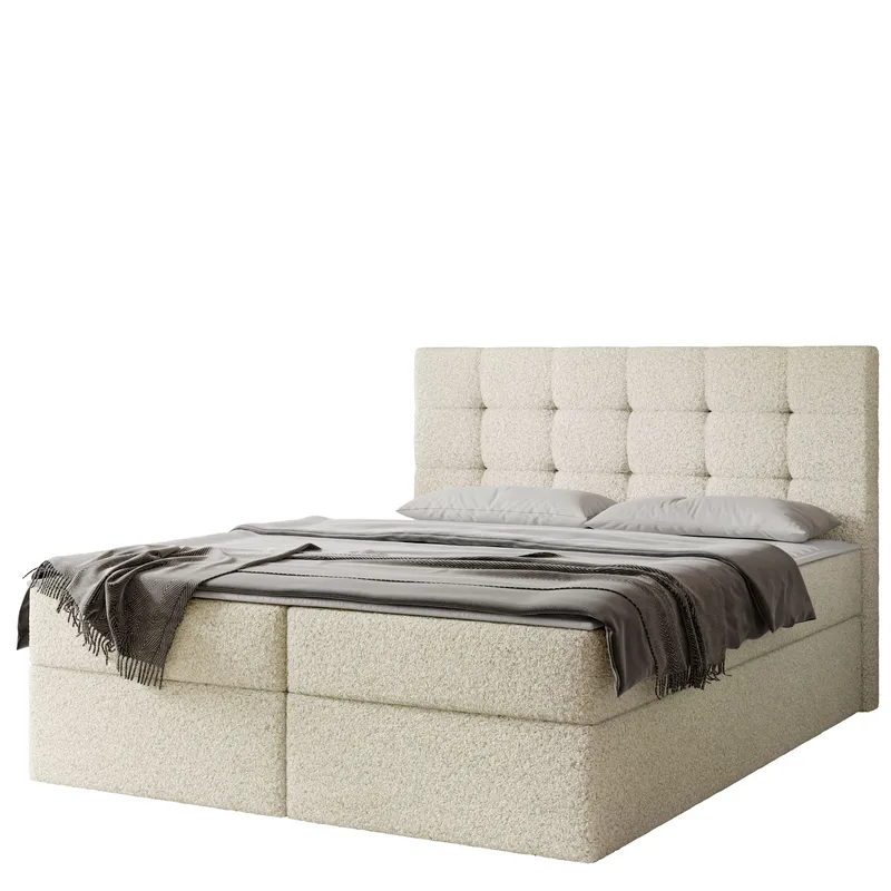 Kleiv kontinentalseng med opbevaring 140x200 cm - beige - Møbler - Senge - Enkeltsenge