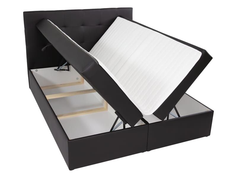 Kleiv kontinentalseng med opbevaring 140x200 cm - grå - Møbler - Senge - Enkeltsenge