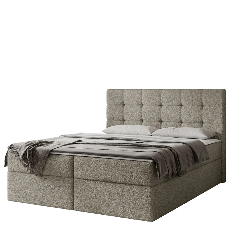 Kleiv kontinentalseng med opbevaring 140x200 cm - grå - Møbler - Senge - Enkeltsenge