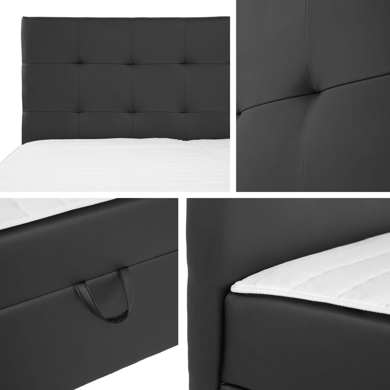 Kleiv kontinentalseng med opbevaring 160x200 cm - beige - Møbler - Senge - Enkeltsenge