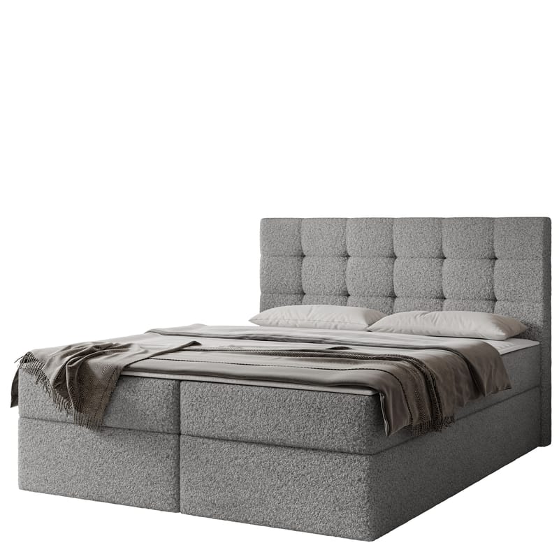 Kleiv kontinentalseng med opbevaring 160x200 cm - grå - Møbler - Senge - Kontinentalsenge