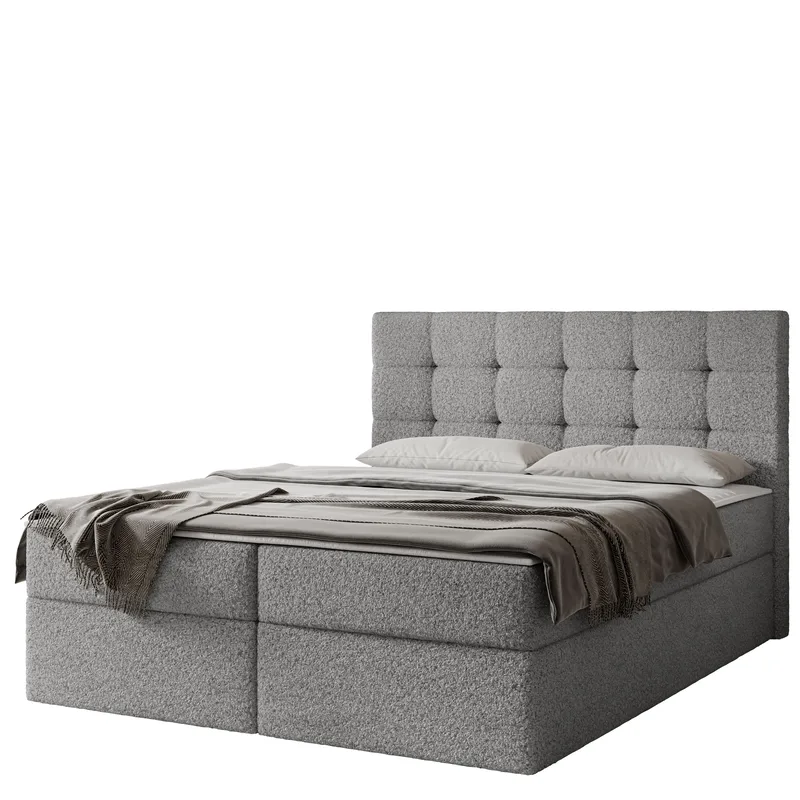 Kleiv kontinentalseng med opbevaring 180x200 cm - grå - Møbler - Senge - Kontinentalsenge