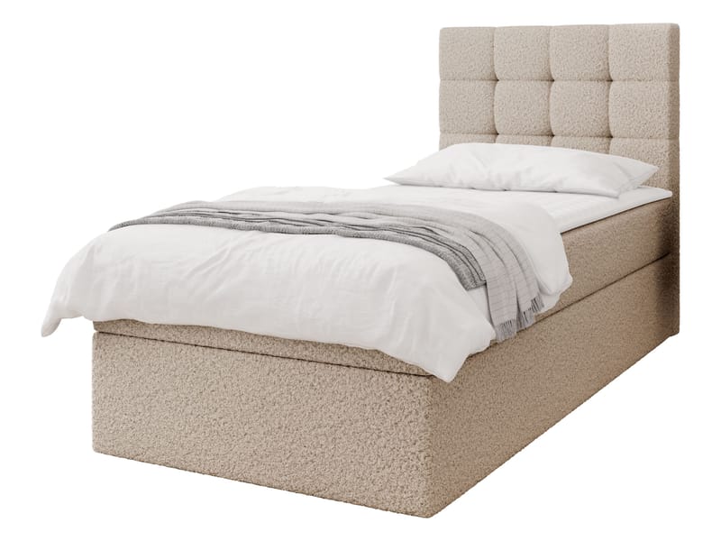 Kleiv kontinentalseng med opbevaring 90x200 cm - beige - Møbler - Senge - Enkeltsenge