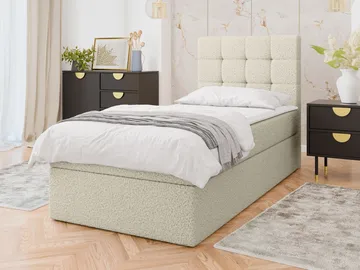 Kleiv kontinentalseng med opbevaring 90x200 cm - beige - Møbler - Senge - Enkeltsenge