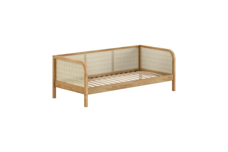 Koj Himmelseng 90x200 cm i Træ med Rattansider, Naturbeige