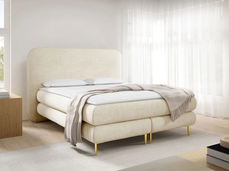 Komplet kontinentalseng AMARETTO Nazar 225.01 180x200 cm - lys beige - Møbler - Senge - Komplet sengepakke