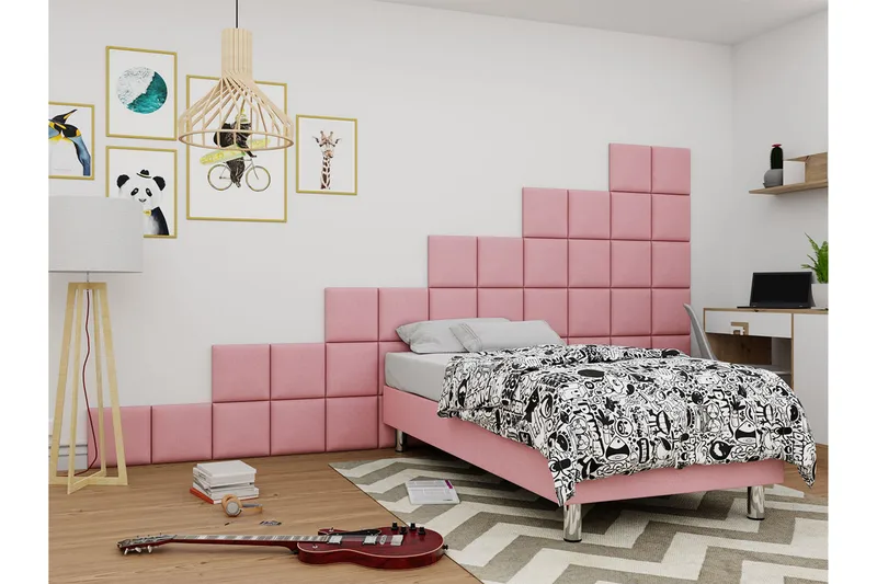 Adeliza Kontinentalseng 120x200 cm+Panel 30 cm, Lyserød