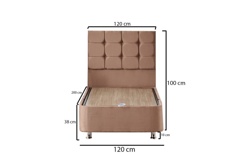 Adilen Kontinentalseng 120x200 cm - Lysebrun - Møbler - Senge - Komplet sengepakke