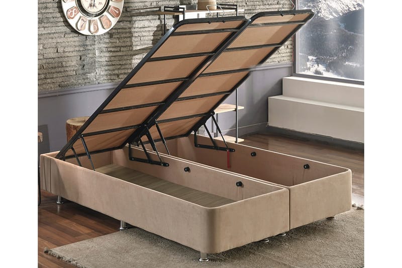 Adilen Kontinentalseng 180x200 cm - Lysebrun - Møbler - Senge - Enkeltsenge