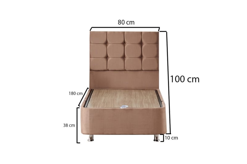 Adilen Kontinentalseng 80x180 cm - Lysebrun - Komplet sengepakke - Kontinentalsenge