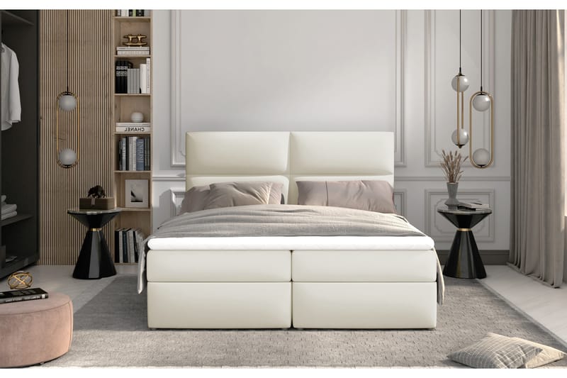 Amberan Sengepakke 140x200 cm - Læder/Beige - Møbler - Senge - Komplet sengepakke
