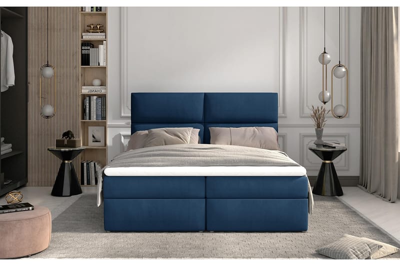 Amberan Sengepakke 160x200 cm - Blå - Komplet sengepakke