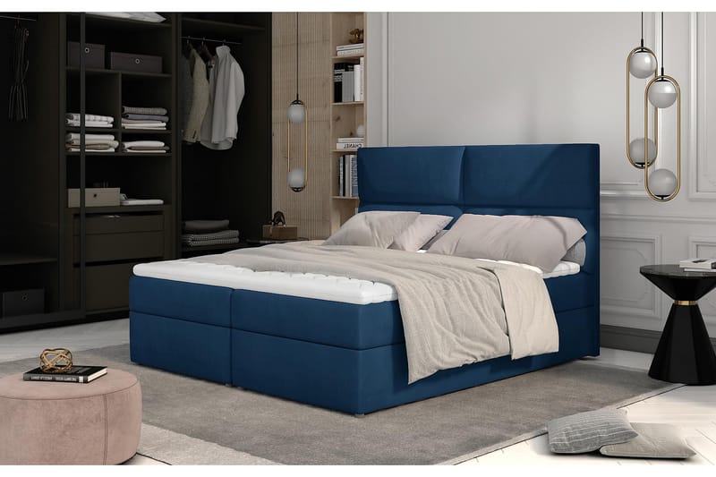 Amberan Sengepakke 160x200 cm - Blå - Komplet sengepakke