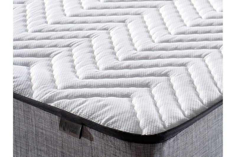 Argentu Kontinentalseng 140x190 cm - Grå - Komplet sengepakke - Seng med opbevaring