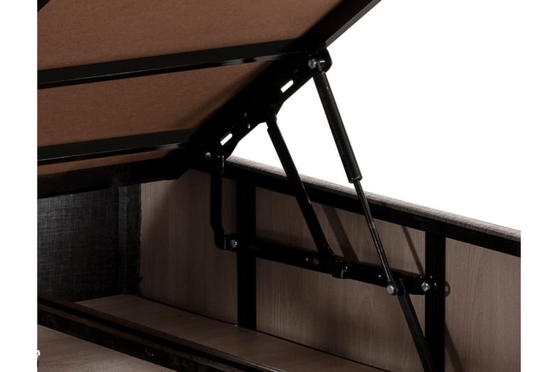 Argentu Kontinentalseng 160x200 cm - Grå - Komplet sengepakke - Seng med opbevaring