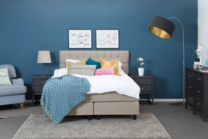 Bed Deluxe Komplet Sengepakke 180x200 cm - Beige - Møbler - Senge - Komplet sengepakke