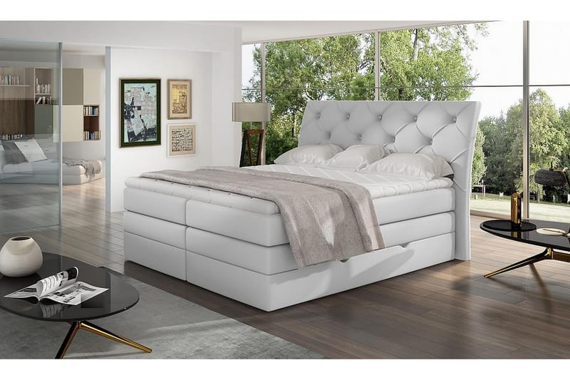 Bellamir Sengepakke 160x200 cm, Læder/Hvid