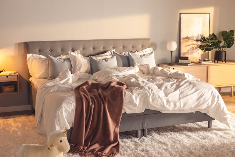 Ella Familieseng Sengepakke 240x200  cm - (+Flere valg) Lysegrå - Møbler - Senge - Kontinentalsenge