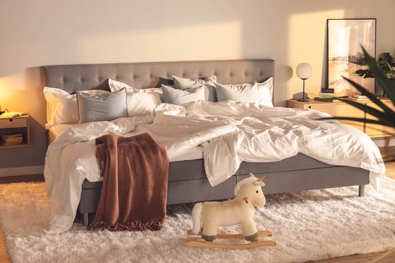 Ella Familieseng Sengepakke 280x200  cm - (+Flere valg) Lysegrå - Møbler - Senge - Komplet sengepakke