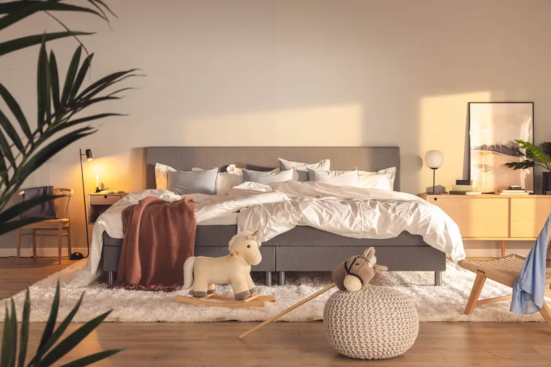 Ella Familieseng Sengepakke 280x200  cm - (+Flere valg) Lysegrå - Møbler - Senge - Kontinentalsenge