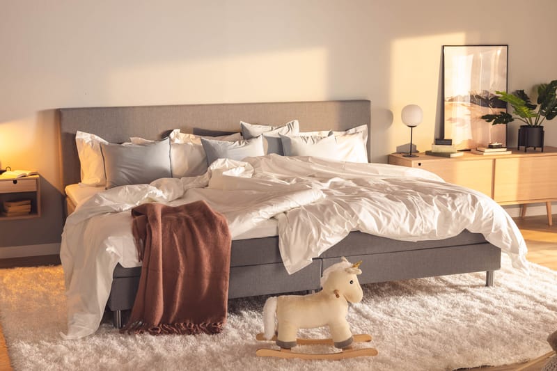 Ella Familieseng Sengepakke 280x210  cm - (+Flere valg) Lysegrå - Møbler - Senge - Kontinentalsenge