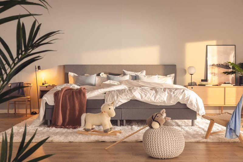 Ella Familieseng Sengepakke 280x210  cm - (+Flere valg) Lysegrå - Møbler - Senge - Kontinentalsenge