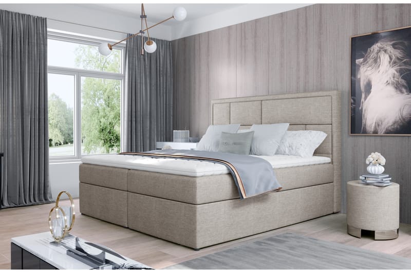 Emeron Sengepakke 140x200 cm - Beige - Møbler - Senge - Komplet sengepakke