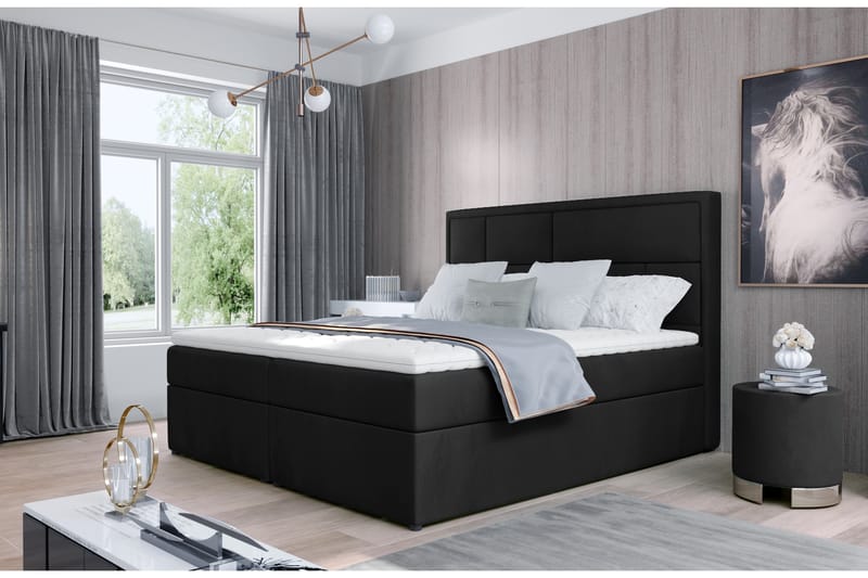 Emeron Sengepakke 140x200 cm - Sort - Møbler - Senge - Komplet sengepakke